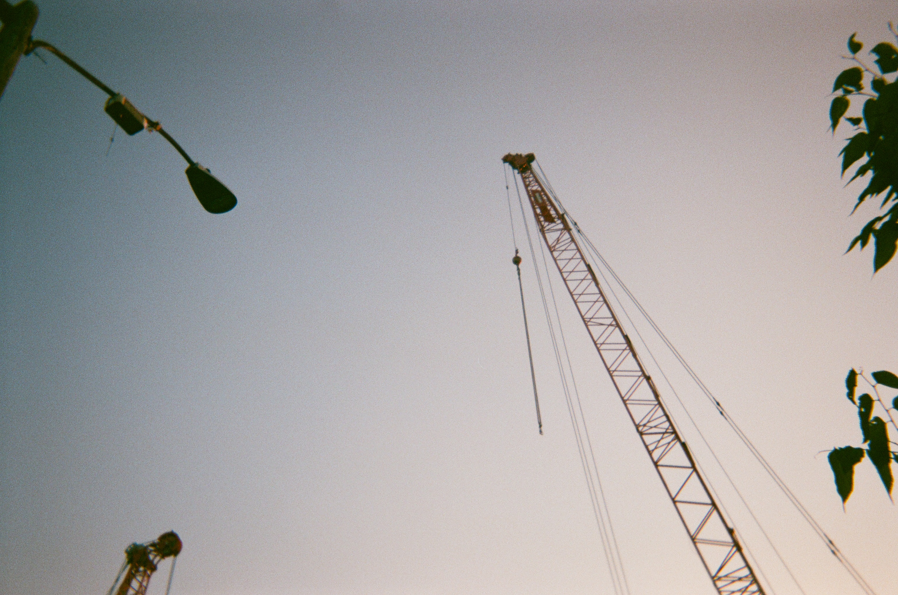 Construction crane sticks straight into the sky
